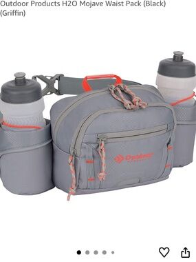 Outdoor Products H2O Mojave Waist Pack - Gray with Orange Accents